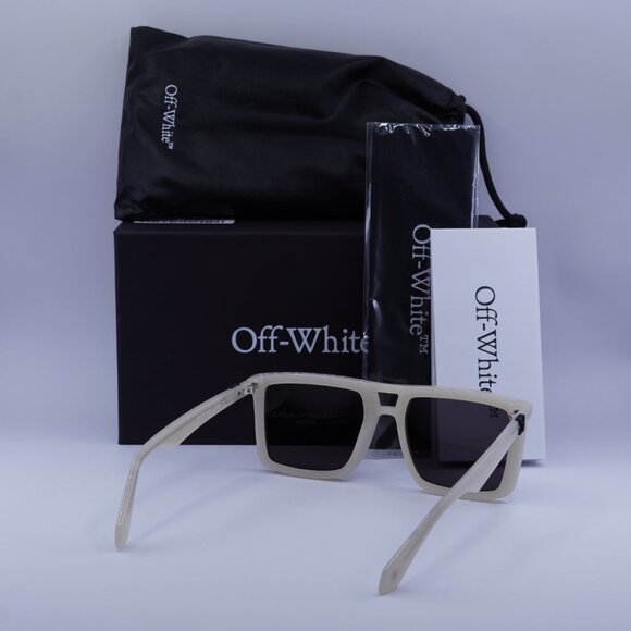 Off-White OERI13W STRATFORD 6107 Sunglasses Beige Square Frame, Grey Lenses - Picture 9 of 9